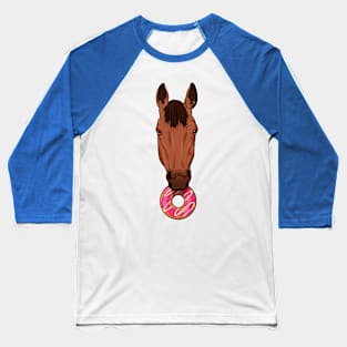 Horse with Donut Baseball T-Shirt